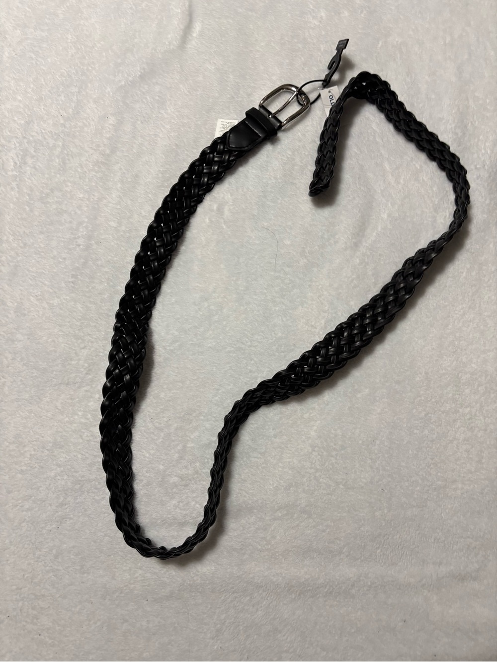 Old Navy Black Braided Men's Belt with Silver Buckle